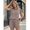image:imageAUTOMET Womens 2 Piece Summer Matching Lounge Short Sets with PocketsBrown Combo
