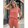 image:imageAUTOMET Womens 2 Piece Summer Matching Lounge Short Sets with PocketsCoral