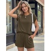 image:imageAUTOMET Womens 2 Piece Summer Matching Lounge Short Sets with PocketsDark Army Green