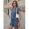 image:imageAUTOMET Womens 2 Piece Summer Matching Lounge Short Sets with PocketsDark Blue