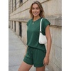 image:imageAUTOMET Womens 2 Piece Summer Matching Lounge Short Sets with PocketsDark Green