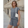 image:imageAUTOMET Womens 2 Piece Summer Matching Lounge Short Sets with PocketsDark Grey