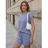 image:imageAUTOMET Womens 2 Piece Summer Matching Lounge Short Sets with PocketsDusty Blue