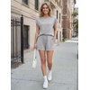 image:imageAUTOMET Womens 2 Piece Summer Matching Lounge Short Sets with PocketsHeather Grey