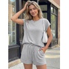 image:imageAUTOMET Womens 2 Piece Summer Matching Lounge Short Sets with PocketsHeather Grey