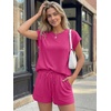 image:imageAUTOMET Womens 2 Piece Summer Matching Lounge Short Sets with PocketsHot Pink