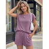 image:imageAUTOMET Womens 2 Piece Summer Matching Lounge Short Sets with PocketsLavender