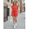 image:imageAUTOMET Womens 2 Piece Summer Matching Lounge Short Sets with PocketsMaple