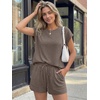 image:imageAUTOMET Womens 2 Piece Summer Matching Lounge Short Sets with PocketsMocha