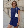 image:imageAUTOMET Womens 2 Piece Summer Matching Lounge Short Sets with PocketsNavy Blue