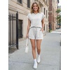 image:imageAUTOMET Womens 2 Piece Summer Matching Lounge Short Sets with PocketsOatmeal Grey