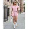 image:imageAUTOMET Womens 2 Piece Summer Matching Lounge Short Sets with PocketsPink