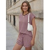 image:imageAUTOMET Womens 2 Piece Summer Matching Lounge Short Sets with PocketsPink Combo