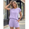 image:imageAUTOMET Womens 2 Piece Summer Matching Lounge Short Sets with PocketsPurple