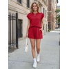 image:imageAUTOMET Womens 2 Piece Summer Matching Lounge Short Sets with PocketsRed