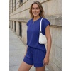 image:imageAUTOMET Womens 2 Piece Summer Matching Lounge Short Sets with PocketsRoyal Blue