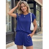 image:imageAUTOMET Womens 2 Piece Summer Matching Lounge Short Sets with PocketsRoyal Blue