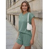 image:imageAUTOMET Womens 2 Piece Summer Matching Lounge Short Sets with PocketsSage Green