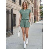 image:imageAUTOMET Womens 2 Piece Summer Matching Lounge Short Sets with PocketsSage Green