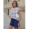 image:imageAUTOMET Womens 2 Piece Summer Matching Lounge Short Sets with PocketsStriped Blue