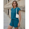 image:imageAUTOMET Womens 2 Piece Summer Matching Lounge Short Sets with PocketsTeal