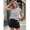 image:imageAUTOMET Womens 2 Piece Summer Matching Lounge Short Sets with PocketsWhite Black
