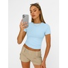 image:imageAUTOMET Womens Crewneck Short Sleeve TShirt Sexy Slim Fit Basic Going Out TopsBaby Blue