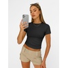 image:imageAUTOMET Womens Crewneck Short Sleeve TShirt Sexy Slim Fit Basic Going Out TopsBlack