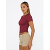 image:imageAUTOMET Womens Crewneck Short Sleeve TShirt Sexy Slim Fit Basic Going Out TopsBurgundy