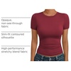 image:imageAUTOMET Womens Crewneck Short Sleeve TShirt Sexy Slim Fit Basic Going Out TopsBurgundy
