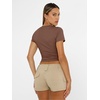 image:imageAUTOMET Womens Crewneck Short Sleeve TShirt Sexy Slim Fit Basic Going Out TopsCoffee