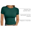 image:imageAUTOMET Womens Crewneck Short Sleeve TShirt Sexy Slim Fit Basic Going Out TopsDark Green