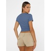 image:imageAUTOMET Womens Crewneck Short Sleeve TShirt Sexy Slim Fit Basic Going Out TopsDusty Blue