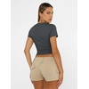 image:imageAUTOMET Womens Crewneck Short Sleeve TShirt Sexy Slim Fit Basic Going Out TopsGray