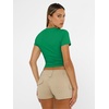 image:imageAUTOMET Womens Crewneck Short Sleeve TShirt Sexy Slim Fit Basic Going Out TopsGreen
