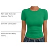 image:imageAUTOMET Womens Crewneck Short Sleeve TShirt Sexy Slim Fit Basic Going Out TopsGreen