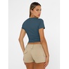 image:imageAUTOMET Womens Crewneck Short Sleeve TShirt Sexy Slim Fit Basic Going Out TopsHaze Blue