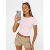 image:imageAUTOMET Womens Crewneck Short Sleeve TShirt Sexy Slim Fit Basic Going Out TopsLight Pink