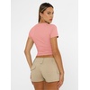 image:imageAUTOMET Womens Crewneck Short Sleeve TShirt Sexy Slim Fit Basic Going Out TopsPeach Pink