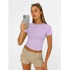 image:imageAUTOMET Womens Crewneck Short Sleeve TShirt Sexy Slim Fit Basic Going Out TopsPurple