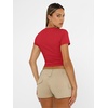 image:imageAUTOMET Womens Crewneck Short Sleeve TShirt Sexy Slim Fit Basic Going Out TopsRed