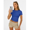 image:imageAUTOMET Womens Crewneck Short Sleeve TShirt Sexy Slim Fit Basic Going Out TopsRoyal Blue