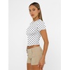 image:imageAUTOMET Womens Crewneck Short Sleeve TShirt Sexy Slim Fit Basic Going Out TopsWhite Dots