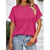 image:imageAUTOMET Womens Oversized Short Sleeve T Shirts Summer TopsHot Pink