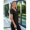 image:imageAUTOMET Womens Short Sleeve TShirts V Neck Summer Tops Basic Tees 2026Black