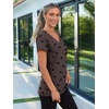 image:imageAUTOMET Womens Short Sleeve TShirts V Neck Summer Tops Basic Tees 2026Brown Dots