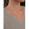 image:imageAUTOMET Womens Short Sleeve TShirts V Neck Summer Tops Basic Tees 2026Coffegrey
