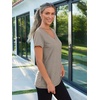 image:imageAUTOMET Womens Short Sleeve TShirts V Neck Summer Tops Basic Tees 2026Coffegrey