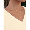image:imageAUTOMET Womens Short Sleeve TShirts V Neck Summer Tops Basic Tees 2026Cream