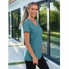 image:imageAUTOMET Womens Short Sleeve TShirts V Neck Summer Tops Basic Tees 2026Darkblue